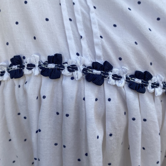 100% Cotton EILEEN WEST Navy and White Nightgown SZ L - Picture 4 of 7